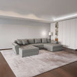 Colțar extensibil dumonde cu ladă de depozitare si sezut confortabil din spuma HR, Loana Royal Gri U 355x185 cm Fabrica