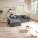 Colțar extensibil dumonde cu ladă de depozitare si sezut confortabil din spuma HR, Loana Gri Ambience 270x185 cm Fabrica