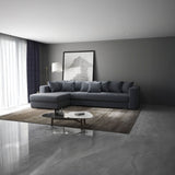 Colțar extensibil dumonde cu ladă de depozitare si sezut confortabil din spuma HR, Gloria Gri Ambience II 320x183 cm