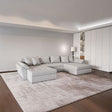 Colțar extensibil dumonde cu ladă de depozitare si sezut confortabil din spuma HR, Loana U Gri Euphoria 355x185 cm Fabrica