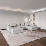 Colțar extensibil dumonde cu ladă de depozitare si sezut confortabil din spuma HR, Loana U Gri Euphoria 355x185 cm Fabrica