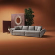 Canapea extensibilă dumonde cu ladă de depozitare si sezut confortabil din spuma HR, Loana Royal Gri 300x100 cm Fabrica