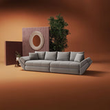 Canapea extensibilă dumonde cu ladă de depozitare si sezut confortabil din spuma HR, Loana Royal Gri 300x100 cm Fabrica