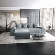 Colțar extensibil dumonde cu ladă de depozitare si sezut confortabil din spuma HR, Verona Zoom Gri Mint 290x185 cm Fabrica