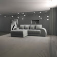 Colțar extensibil dumonde cu ladă de depozitare si sezut confortabil din spuma HR, Verona Royal Gri 290x185 cm Fabrica