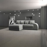 Colțar extensibil dumonde cu ladă de depozitare si sezut confortabil din spuma HR, Verona Royal Gri 290x185 cm Fabrica
