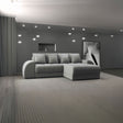 Colțar extensibil dumonde cu ladă de depozitare si sezut confortabil din spuma HR, Verona Royal Gri II 290x185 cm Fabrica