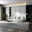 Colțar extensibil dumonde cu ladă de depozitare si sezut confortabil din spuma HR, Berlin XL Ambience Ivory II 350x185 cm Fabrica