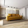 Canapea extensibilă dumonde cu ladă de depozitare si sezut confortabil din spuma HR, Kronos Ambience Mustar 210x100 cm fabrica
