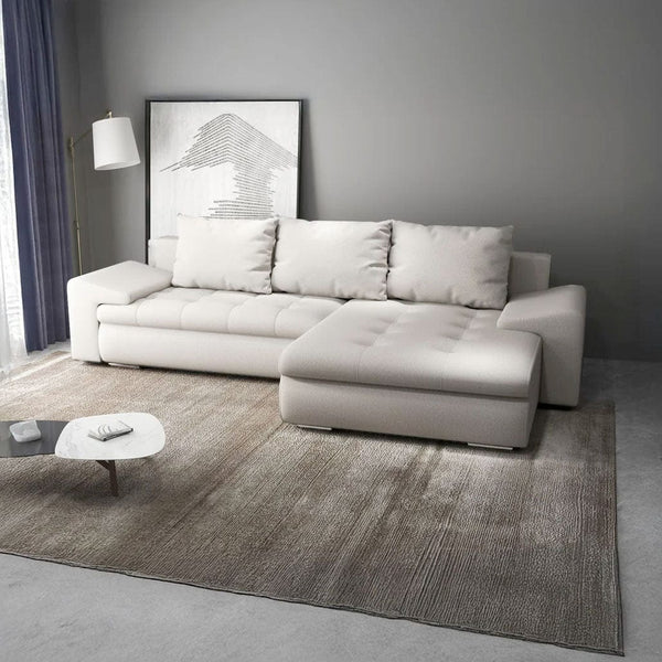 Colțar extensibil dumonde cu ladă de depozitare Leonardo Enjoy Bej 260x185 cm II