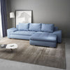 Colțar extensibil dumonde cu ladă de depozitare si sezut confortabil din spuma HR, Leonardo Enjoy Albastru 260x185 cm II Fabrica