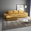 Colțar extensibil dumonde cu ladă de depozitare si sezut confortabil din spuma HR, Leonardo Zoom Mustar 260x185 cm Fabrica
