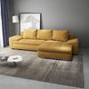 Colțar extensibil dumonde cu ladă de depozitare si sezut confortabil din spuma HR, Leonardo Zoom Mustar 260x185 cm II Fabrica