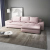 Colțar extensibil dumonde cu ladă de depozitare si sezut confortabil din spuma HR, Leonardo Enjoy Roz 260x185 cm II Fabrica