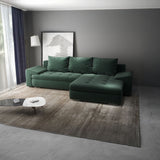 Colțar extensibil dumonde cu ladă de depozitare si sezut confortabil din spuma HR, Leonardo Ambience Verde 255x193 cm II