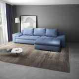 Colțar extensibil dumonde cu ladă de depozitare si sezut confortabil din spuma HR, Leonardo Enjoy Albastru 255x193 cm II