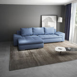 Colțar extensibil dumonde cu ladă de depozitare si sezut confortabil din spuma HR, Leonardo Enjoy Albastru 255x193 cm