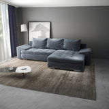 Colțar extensibil dumonde cu ladă de depozitare si sezut confortabil din spuma HR, Leonardo Euphoria Gri Grafit 255x193 cm II