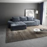 Colțar extensibil dumonde cu ladă de depozitare si sezut confortabil din spuma HR, Leonardo Euphoria Gri Grafit 255x193 cm