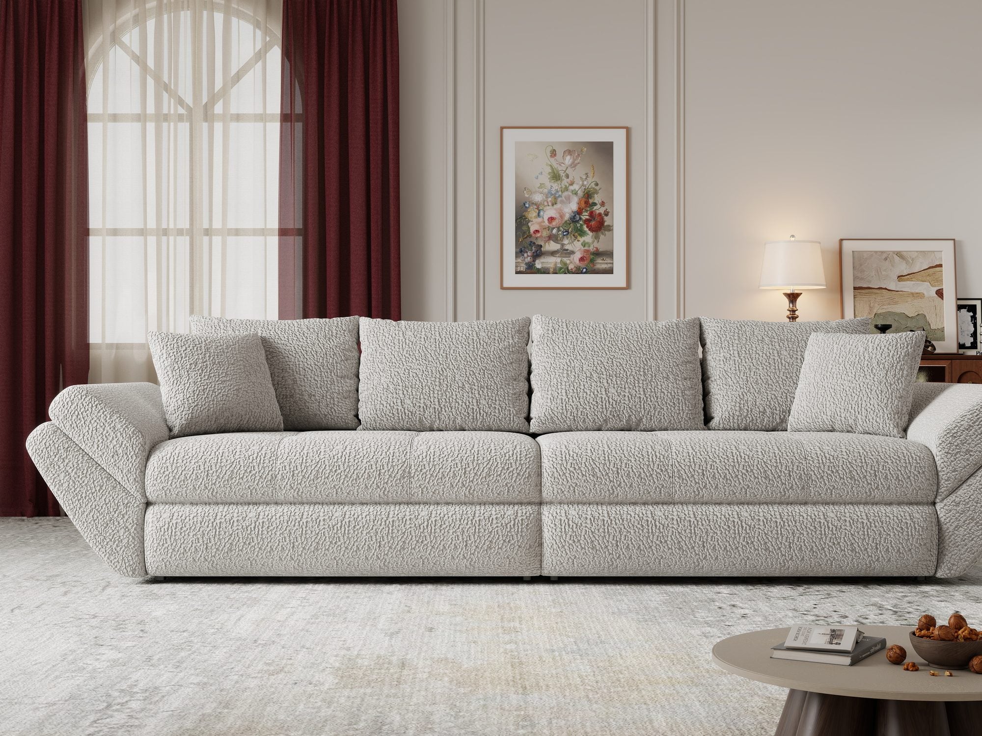Canapea extensibilă dumonde cu ladă de depozitare Loana Jaguar Gri 300x100 cm