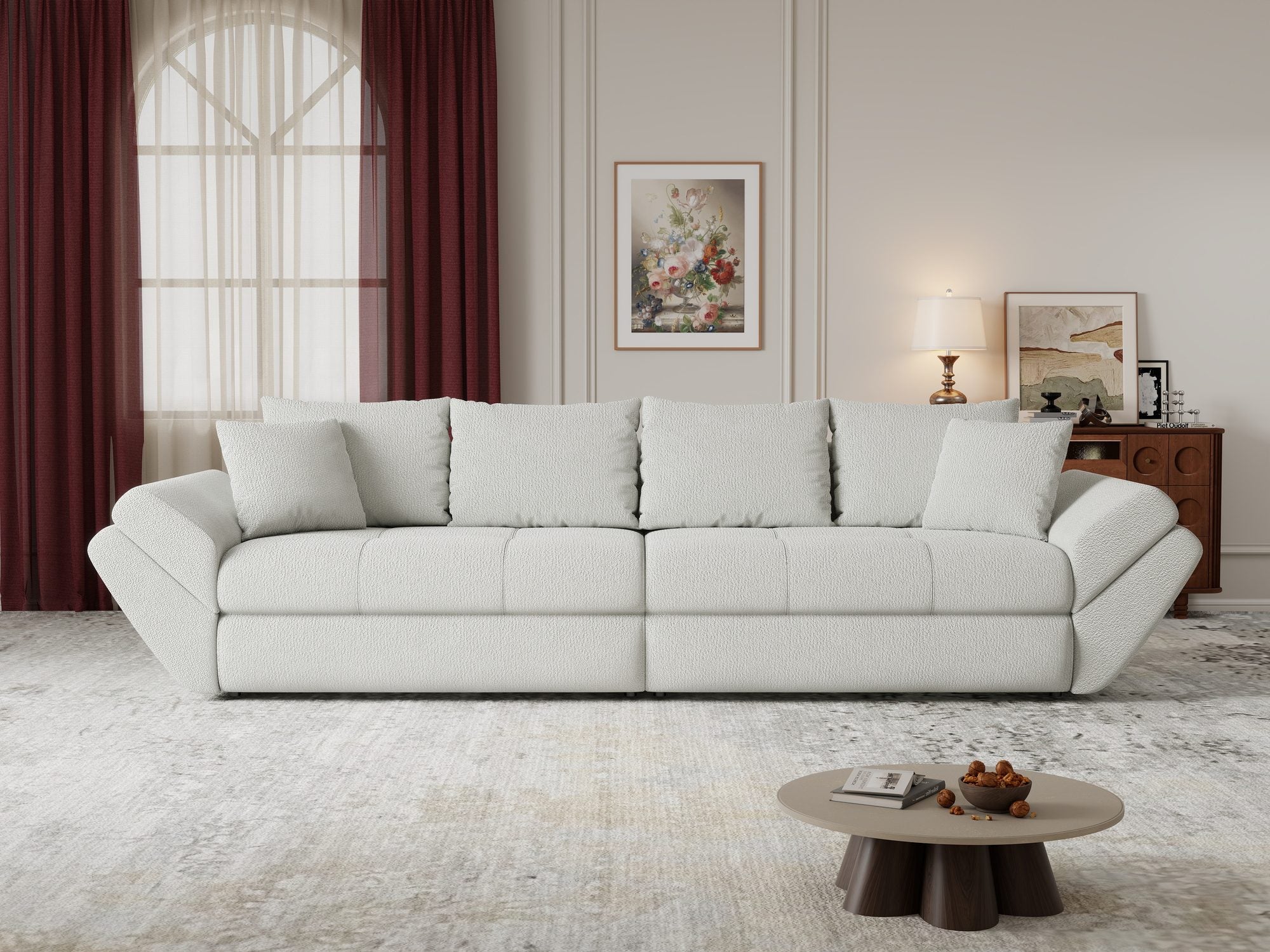 Canapea extensibilă dumonde cu ladă de depozitare Loana Vibe Bej 300x100 cm