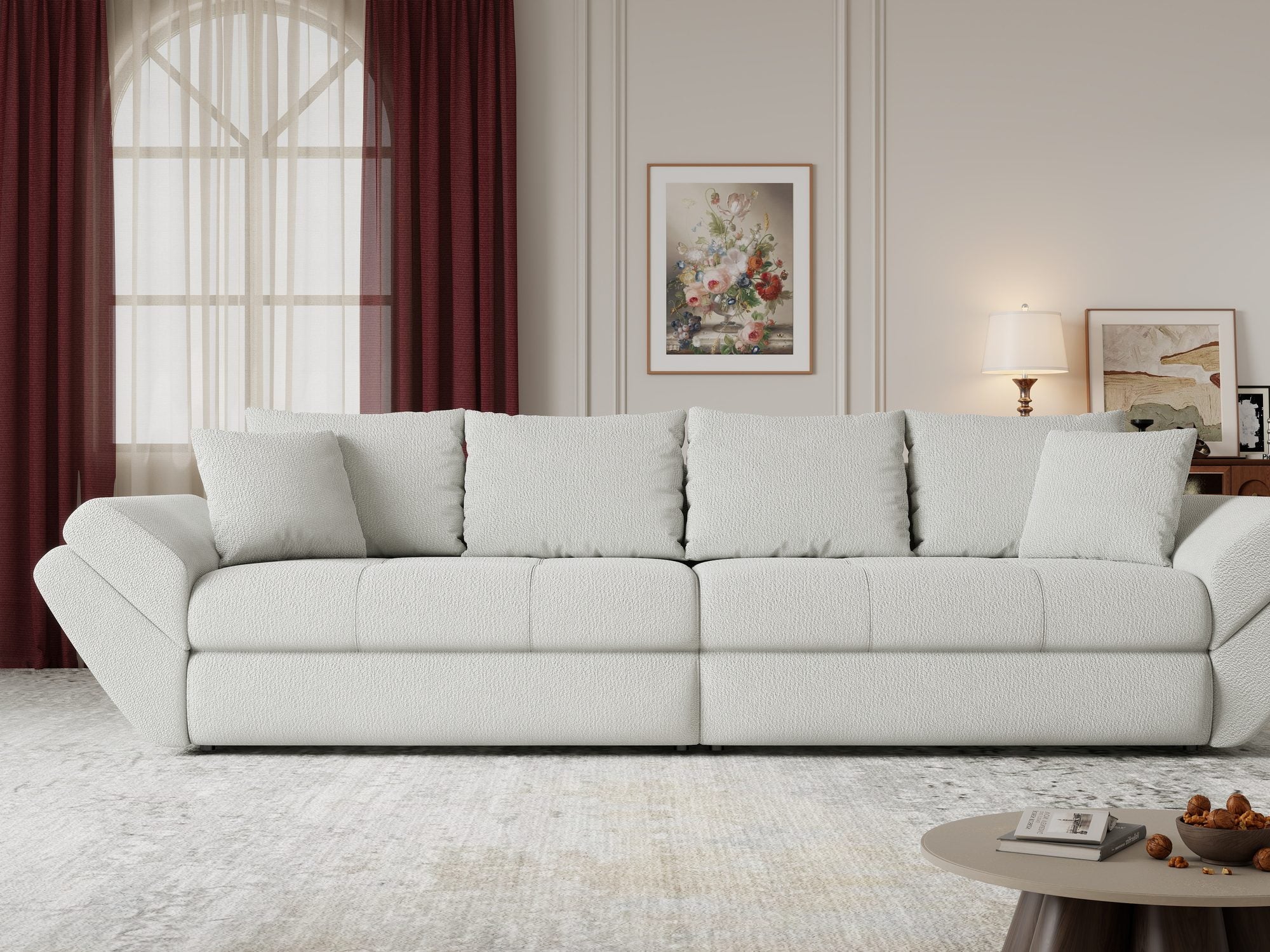 Canapea extensibilă dumonde cu ladă de depozitare Loana Vibe Bej 300x100 cm