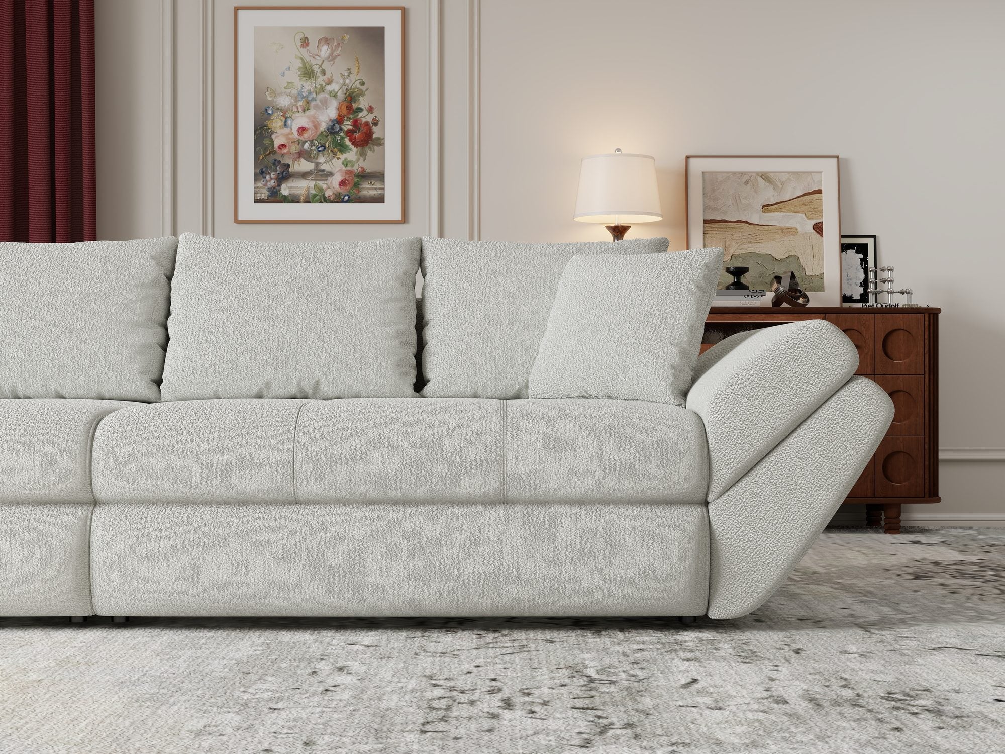 Canapea extensibilă dumonde cu ladă de depozitare Loana Vibe Bej 300x100 cm