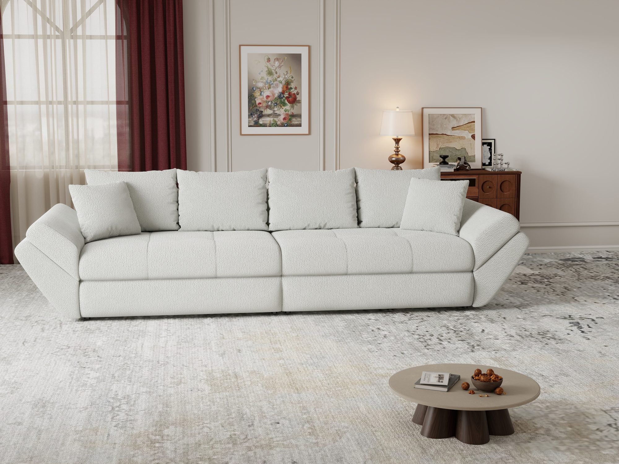Canapea extensibilă dumonde cu ladă de depozitare Loana Vibe Bej 300x100 cm