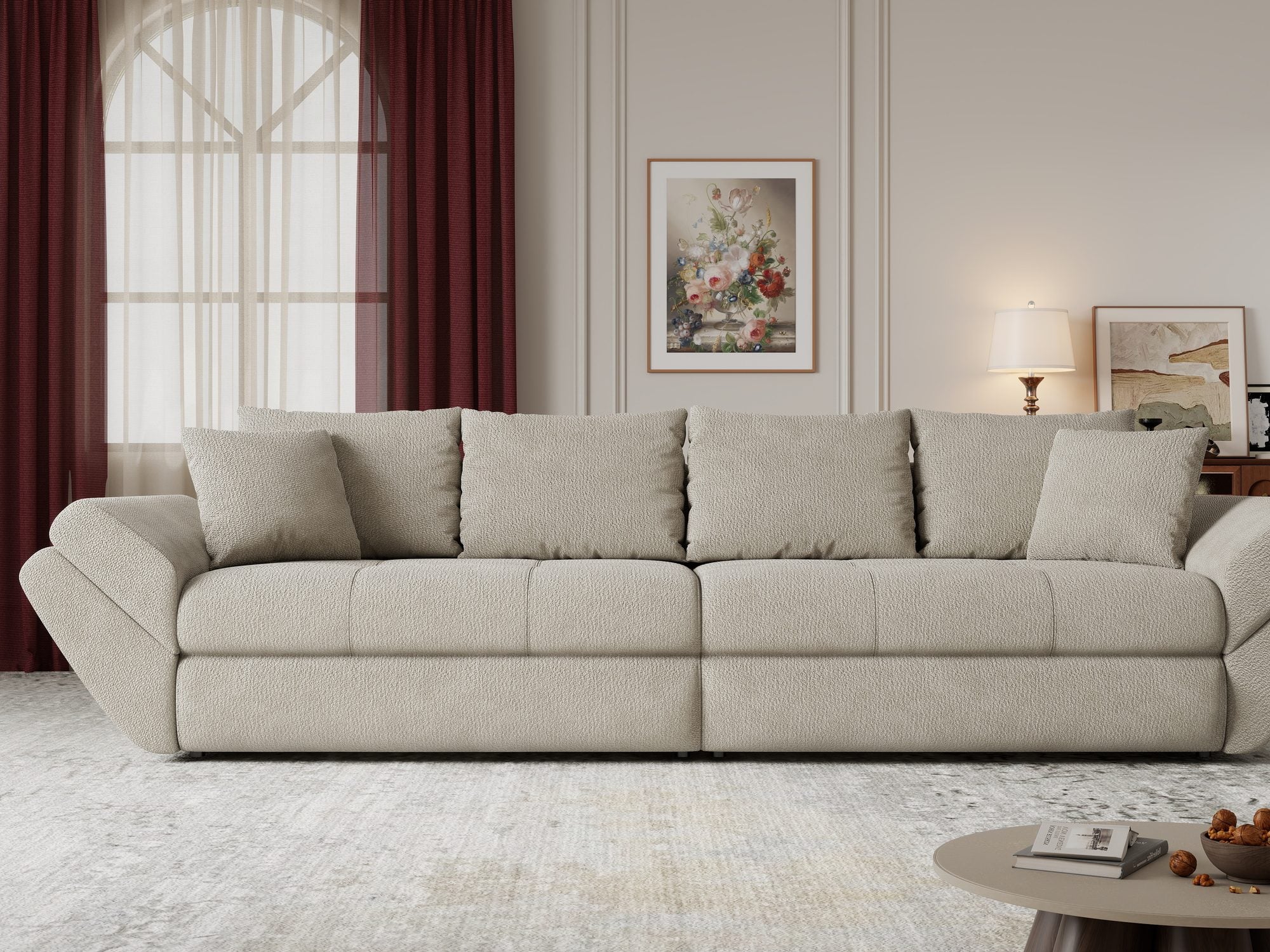 Canapea extensibilă dumonde cu ladă de depozitare Loana Vibe Bej 300x100 cm