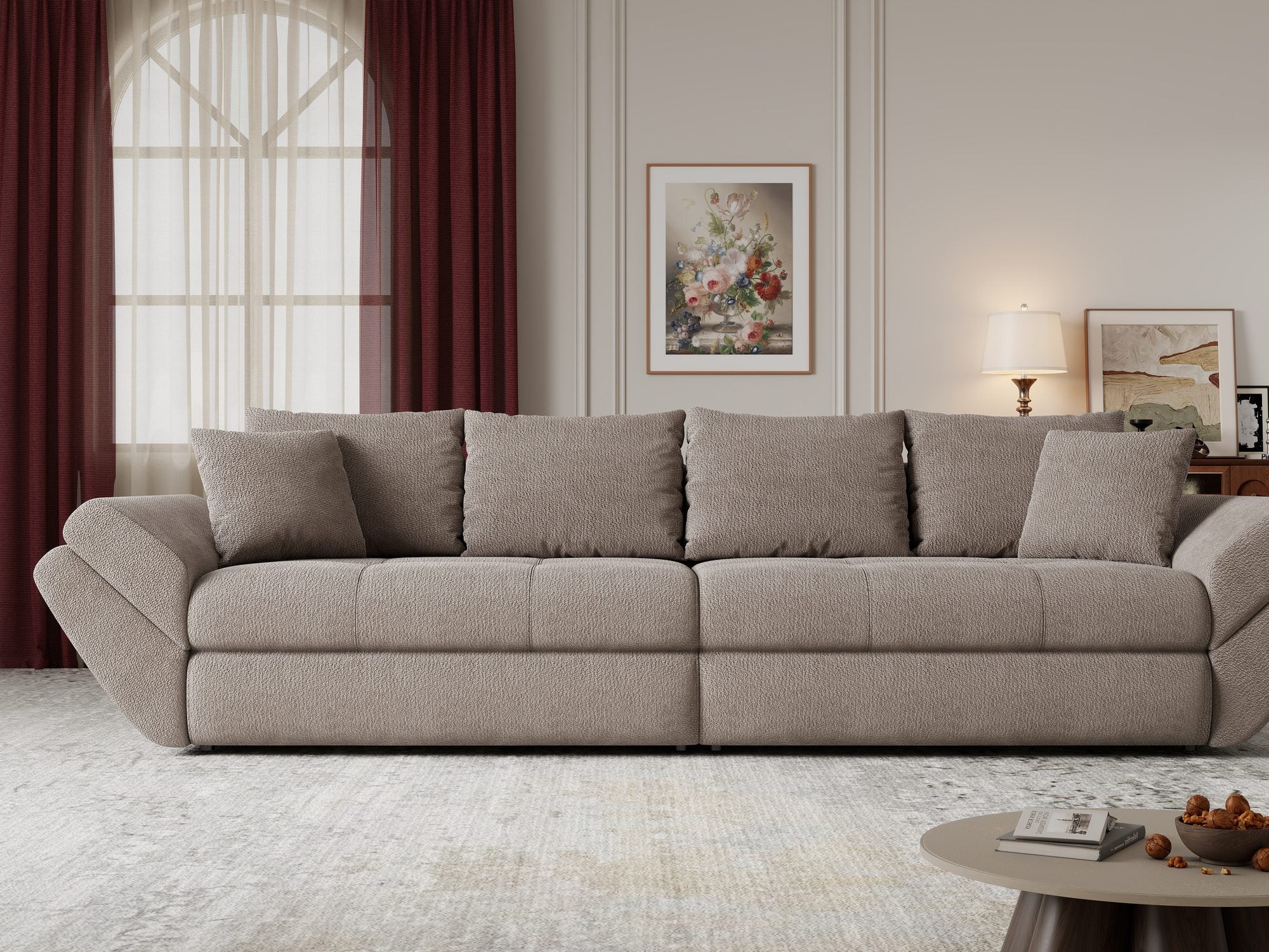 Canapea extensibilă dumonde cu ladă de depozitare Loana Vibe Maro 300x100 cm