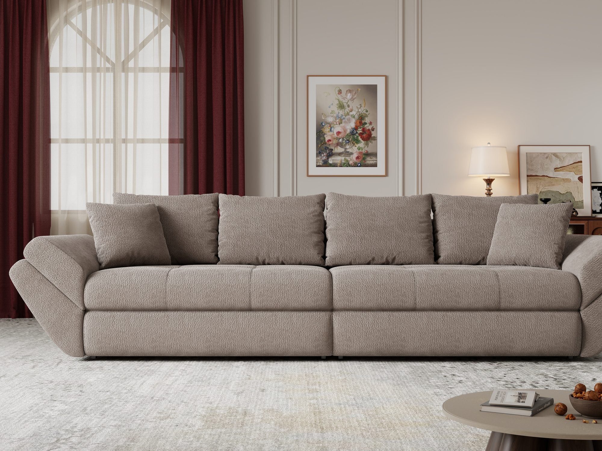 Canapea extensibilă dumonde cu ladă de depozitare Loana Vibe Maro 300x100 cm