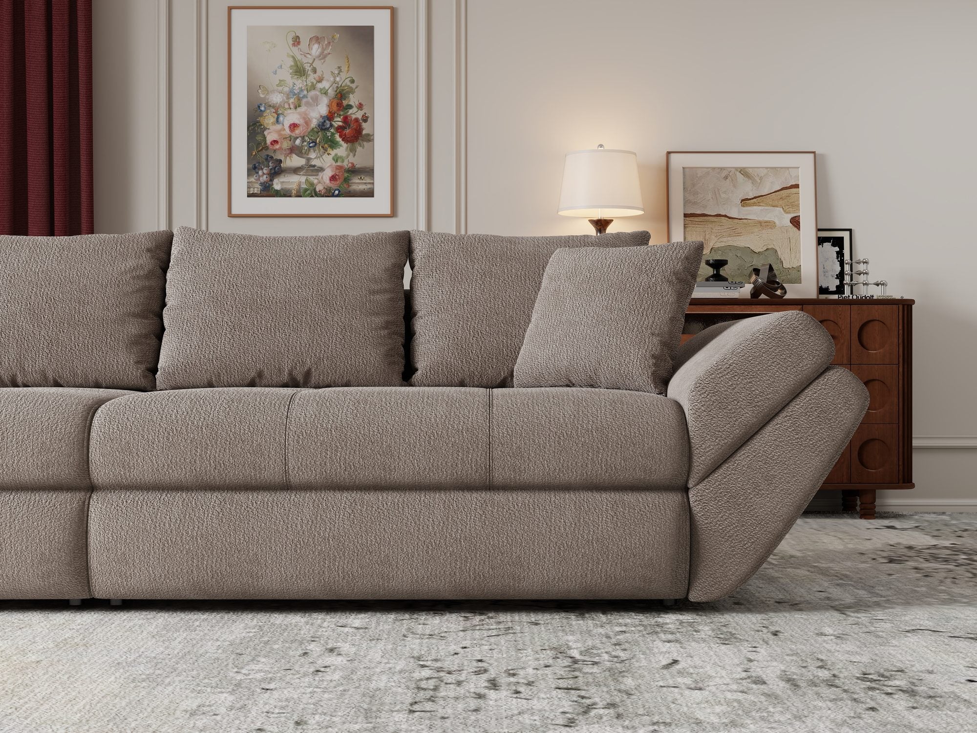 Canapea extensibilă dumonde cu ladă de depozitare Loana Vibe Maro 300x100 cm