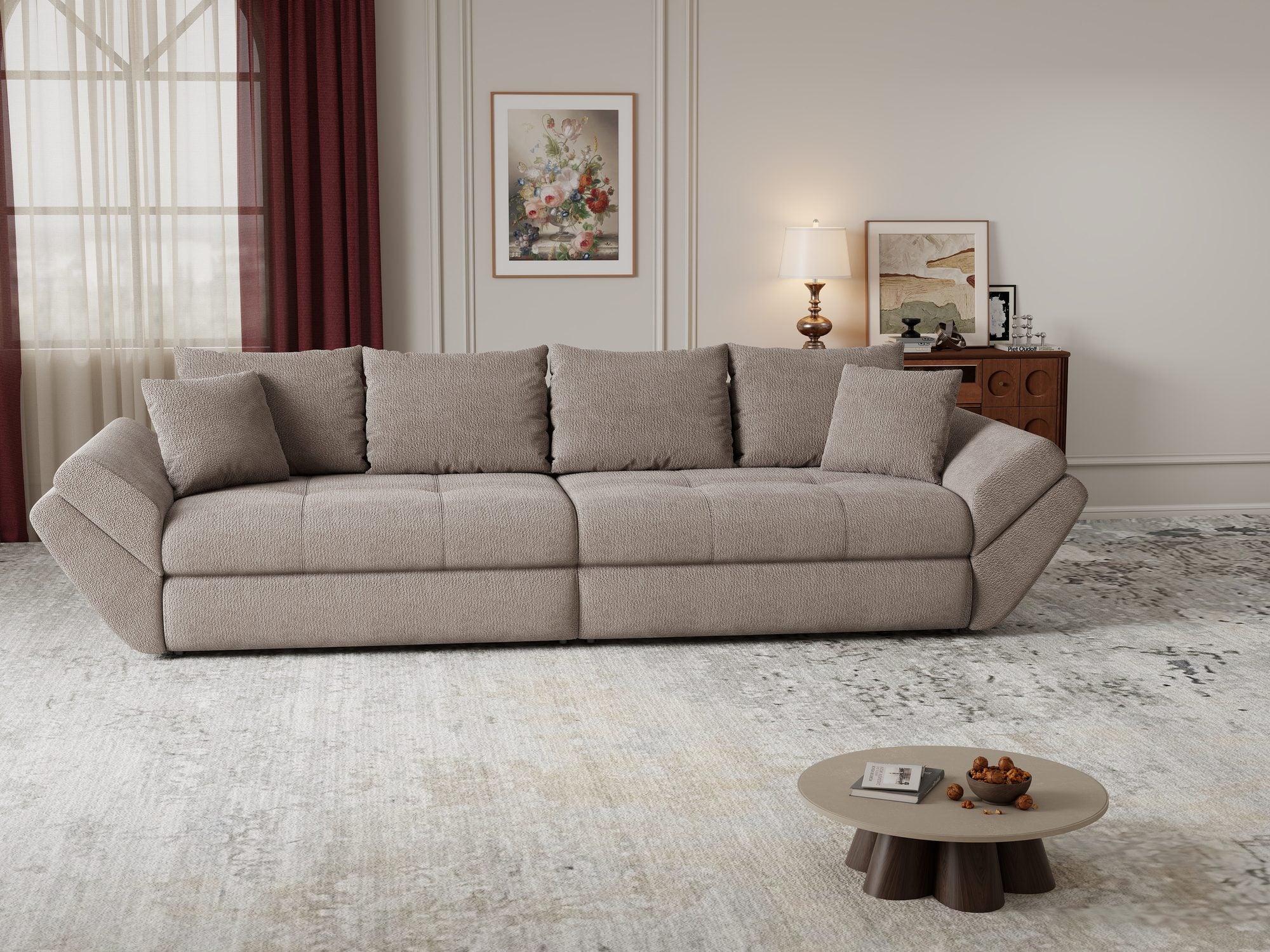 Canapea extensibilă dumonde cu ladă de depozitare Loana Vibe Maro 300x100 cm