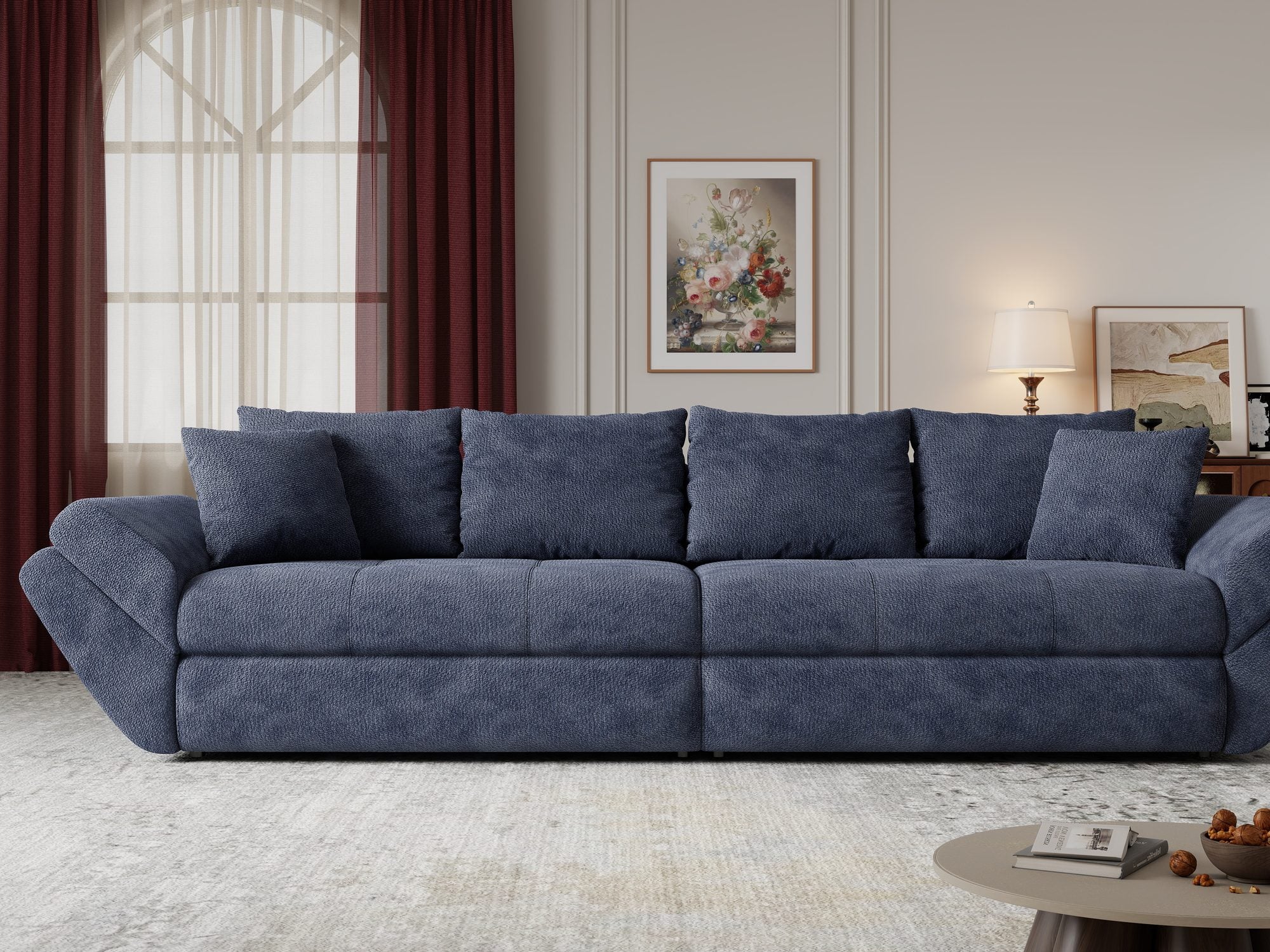 Canapea extensibilă dumonde cu ladă de depozitare Loana Vibe Albastru 300x100 cm