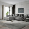Colțar extensibil dumonde cu ladă de depozitare si sezut confortabil din spuma high-density, Loana Monolith Gri 270x185 cm