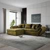 Colțar extensibil dumonde cu ladă de depozitare si sezut confortabil din spuma high-density, Loana Monolith Verde olive 270x185 cm