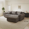 Colțar extensibil dumonde cu ladă de depozitare si sezut confortabil din spuma high-density, Loana Monte Gri II 270x185 cm