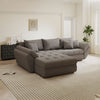 Colțar extensibil dumonde cu ladă de depozitare si sezut confortabil din spuma high-density, Loana Monte Gri 270x185 cm