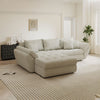 Colțar extensibil dumonde cu ladă de depozitare si sezut confortabil din spuma high-density, Loana Vibe Bej 270x185 cm