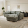 Colțar extensibil dumonde cu ladă de depozitare si sezut confortabil din spuma high-density, Loana Vibe Mint II 270x185 cm