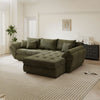 Colțar extensibil dumonde cu ladă de depozitare si sezut confortabil din spuma high-density, Loana Vibe Olive II 270x185 cm