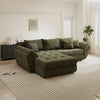 Colțar extensibil dumonde cu ladă de depozitare si sezut confortabil din spuma high-density, Loana Vibe Olive 270x185 cm