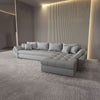 Colțar extensibil dumonde cu ladă de depozitare si sezut confortabil din spuma HR, Loana XL Enjoy Gri II 335x185 cm Fabrica