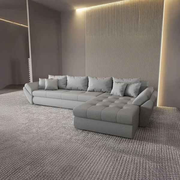 Colțar extensibil dumonde cu ladă de depozitare Loana XL Enjoy Gri II 335x185 cm