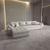 Colțar extensibil dumonde cu ladă de depozitare si sezut confortabil din spuma HR, Loana XL Enjoy Beige 335x185 cm Fabrica