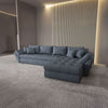 Colțar extensibil dumonde cu ladă de depozitare si sezut confortabil din spuma HR, Loana XL Enjoy Antracit II 335x185 cm Fabrica