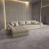 Colțar extensibil dumonde cu ladă de depozitare si sezut confortabil din spuma HR, Loana XL Enjoy Camel 335x185 cm Fabrica
