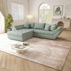 Colțar extensibil dumonde cu ladă de depozitare si sezut confortabil din spuma HR, Loana Enjoy Mint 270x185 cm Fabrica