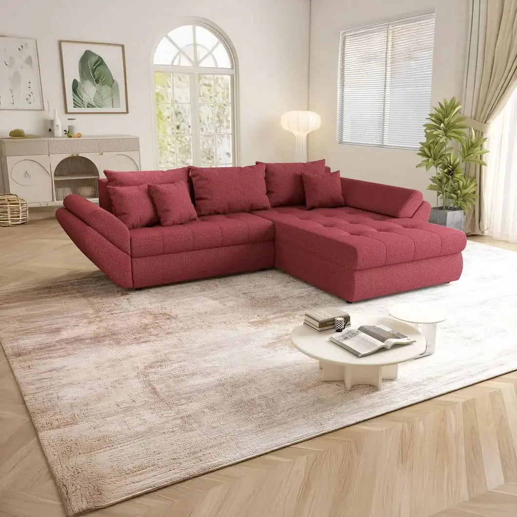 Colțar extensibil dumonde cu ladă de depozitare si sezut confortabil din spuma HR, Loana Enjoy Winery II 270x185 cm Fabrica