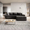Colțar extensibil dumonde cu ladă de depozitare si sezut confortabil din spuma HR, Loana Deep Black II 270x185 cm Fabrica